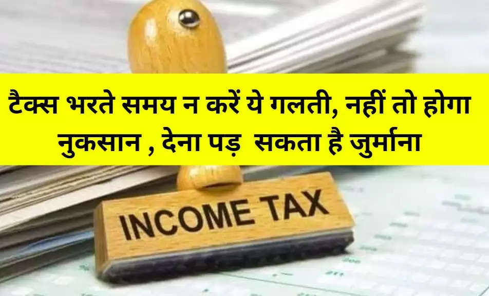 टैक्स भरते समय न करें ये गलती, नहीं तो होगा नुकसान , देना पड़  सकता है जुर्माना