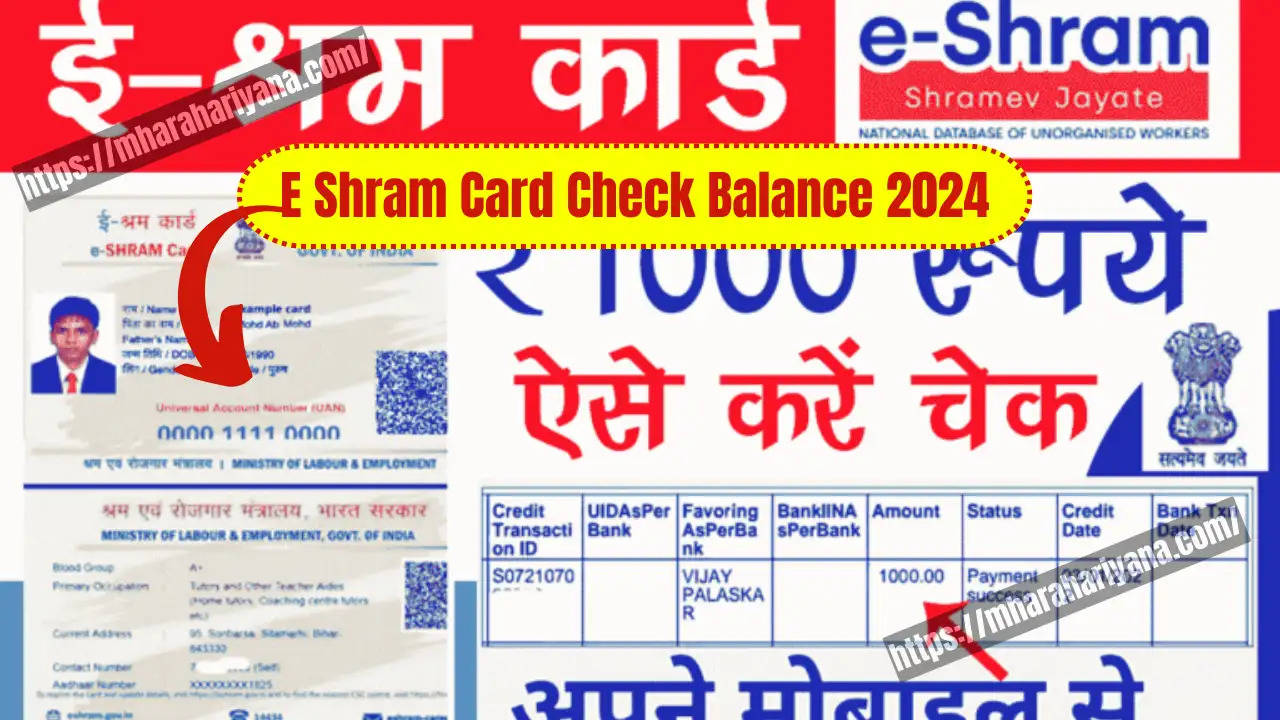 E Shram Card Check Balance 2024