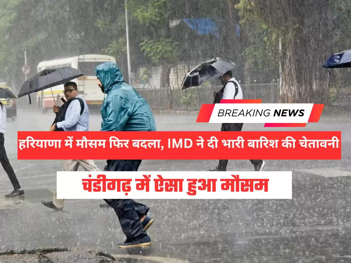 हरियाणा में मौसम फिर बदला, IMD ने दी भारी बारिश की चेतावनी, चंडीगढ़ में ऐसा हुआ मौसम